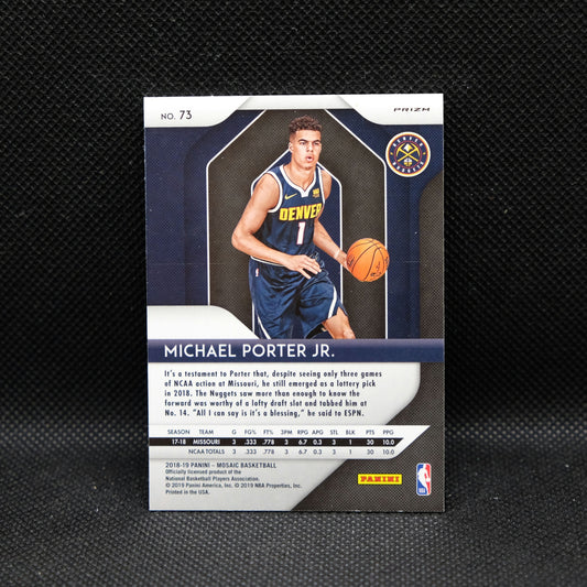 2018-19 Michael Porter Jr. Mosaic #73 Red Mosaic Prizm Rookie Card