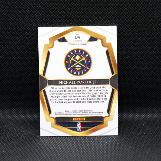 2018-19 Michael Porter Jr. Select #134 Silver Prizm Rookie Card
