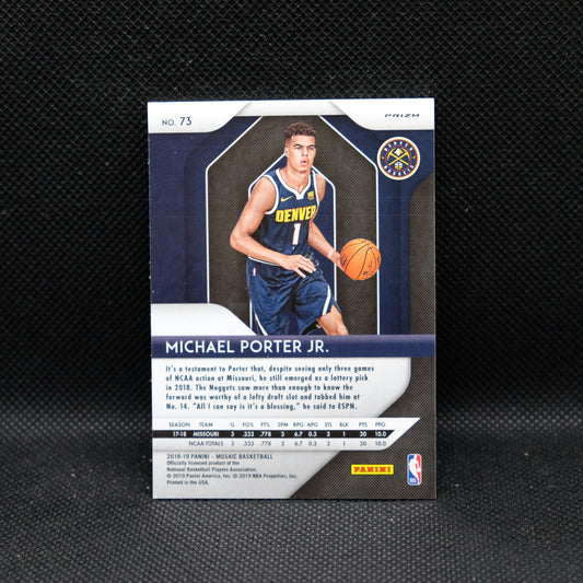 2018-19 Michael Porter Jr. Mosaic #73 Silver Mosaic Prizm Rookie Card
