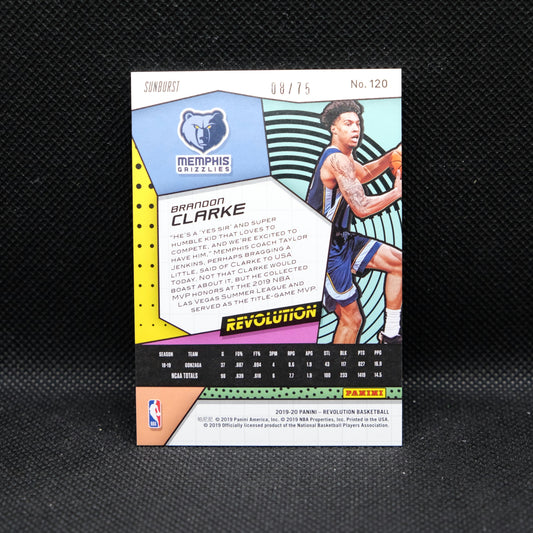 2019-20 Brandon Clarke Revolution #120 Sunburst Rookie Card /75