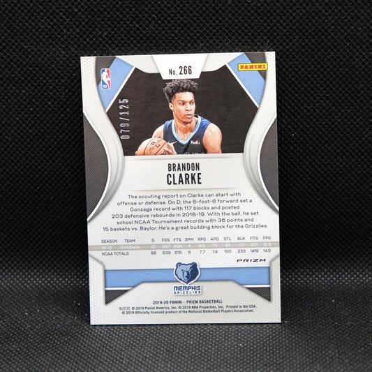 2019-20 Brandon Clarke Prizm #266 Red Fast Break Prizm RC /125