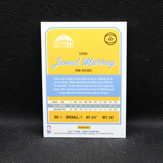 2016-17 Jamal Murray Donruss #157 Blue/Yellow Laser Rookie Card /49