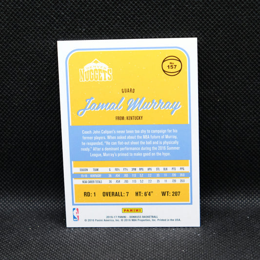 2016-17 Jamal Murray Donruss #157 Green/Yellow Laser Rookie Card /99