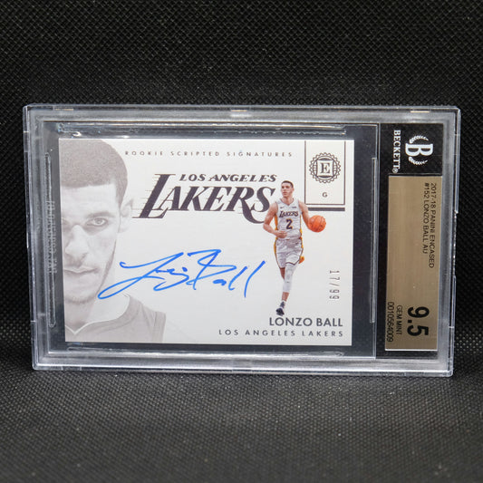 2017-18 Lonzo Ball Encased Rookie Scripted Signatures /99 BGS 9.5 GEM MINT