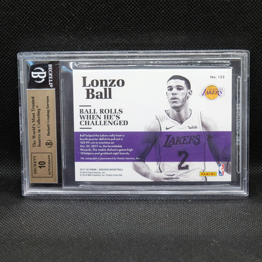 2017-18 Lonzo Ball Encased Rookie Scripted Signatures /99 BGS 9.5 GEM MINT