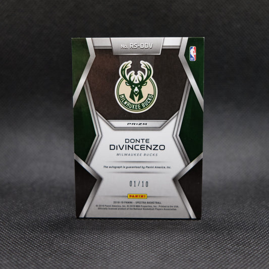 2018-19 Donte DiVincenzo Spectra Rising Stars Signatures RS-DDV Gold Prizm /10