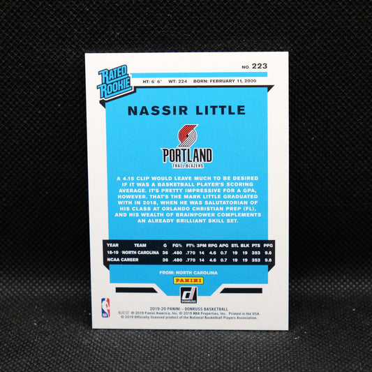 2019-20 Nassir Little Donruss Rated Rookie Red 99/99