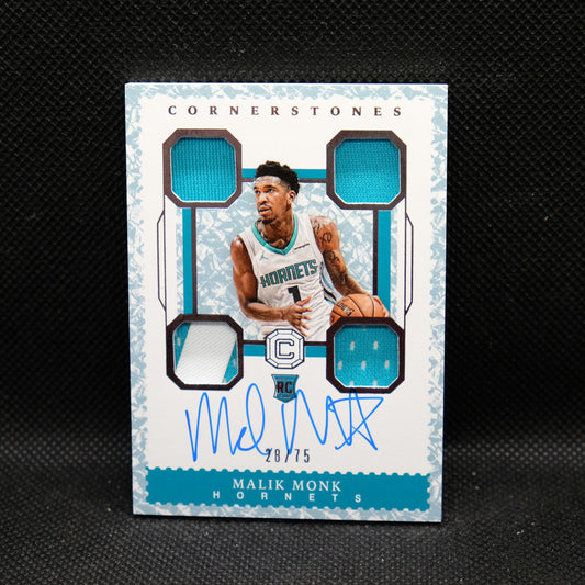 2017-18 Malik Monk Cornerstones #161 RPA Quad Patch /75