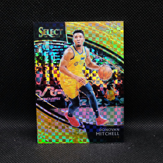 2018-19 Donovan Mitchell Select #265 Courside Gold Checkerboard Prizm /10