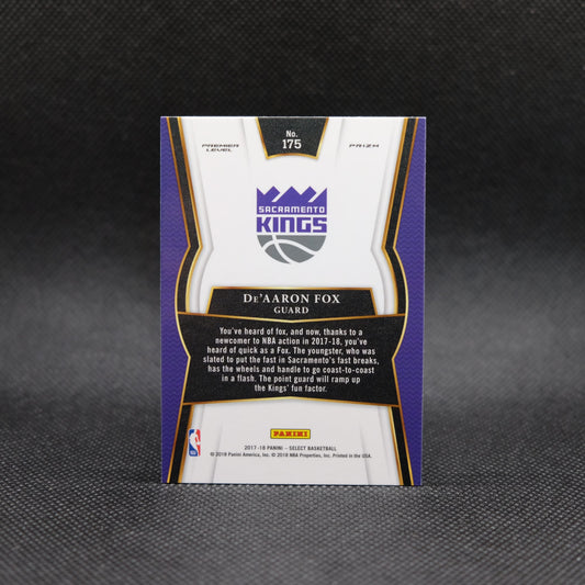 2017-18 De'Aaron Fox Select #175 Silver Prizm Rookie Card