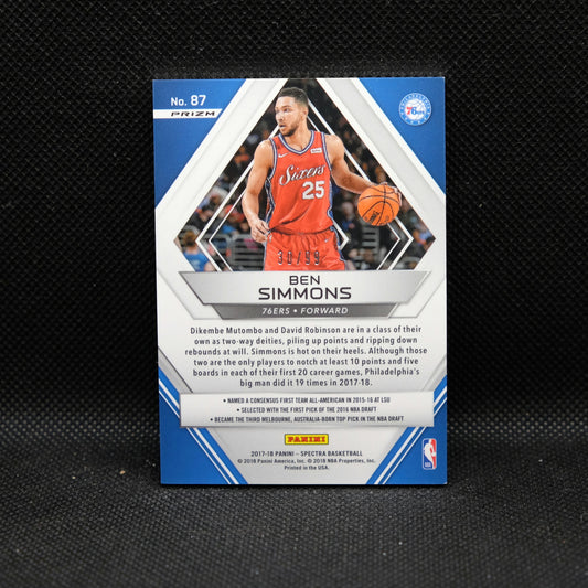 2017-18 Ben Simmons Spectra Blue Fast Break Prizm /99
