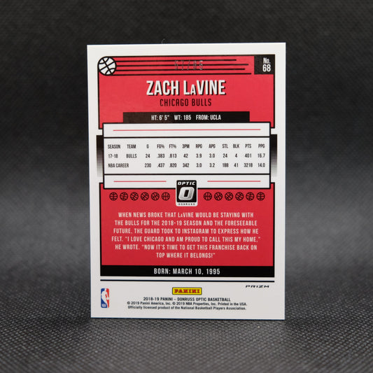 2018-19 Zach LaVine Donruss Optic #68 Red Fast Break /85
