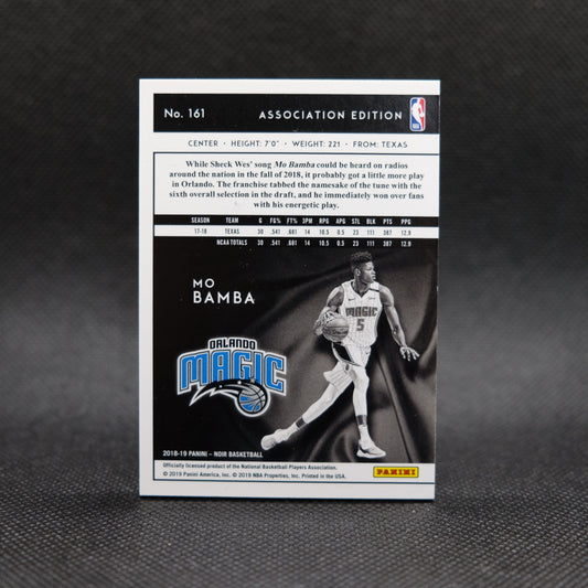 2018-19 Mo Bamba Noir #161 Association Edition Rookie Card /85
