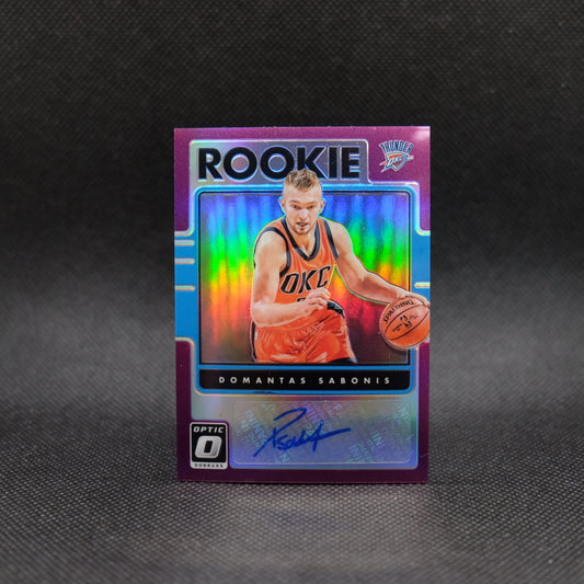 2016-17 Domantas Sabonis Donruss Optic #41 Rookie Autograph Purple Prizm