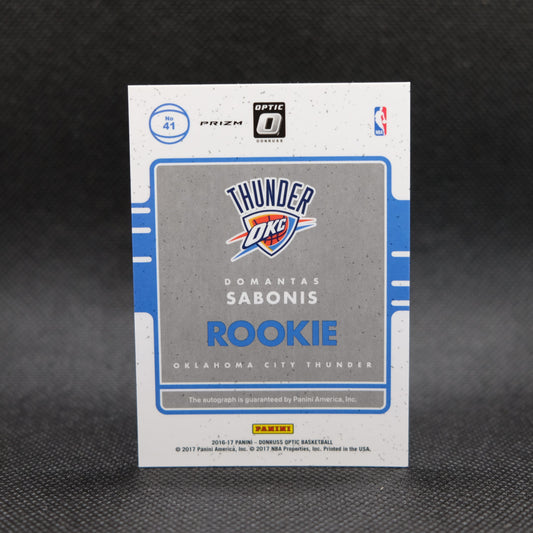 2016-17 Domantas Sabonis Donruss Optic #41 Rookie Autograph Purple Prizm