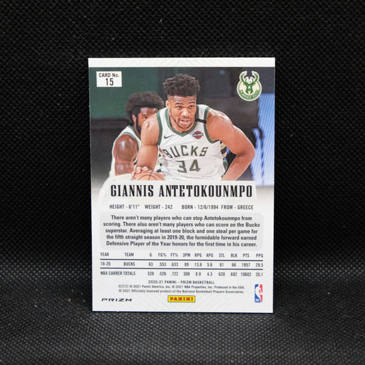 2020-21 Giannis Antetokounmpo Prizm Flashback Fast Break Silver Prizm #15