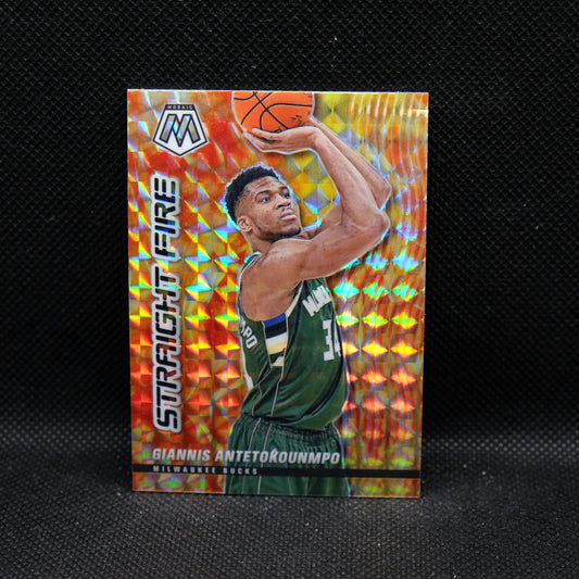 2020-21 Giannis Antetokounmpo Mosaic Straight Fire Prizm