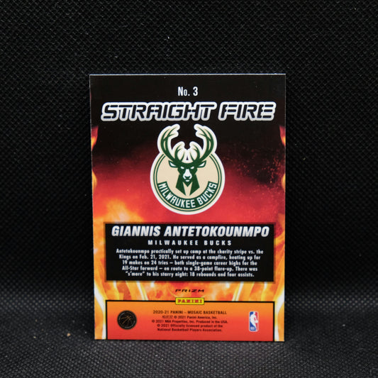 2020-21 Giannis Antetokounmpo Mosaic Straight Fire Prizm