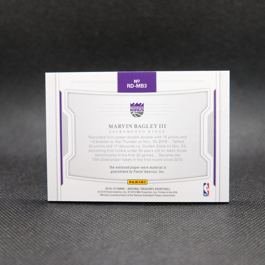 2018-19 Marvin Bagley III National Treasures Rookie Dual Patch RD-MB3 /99