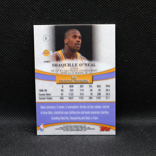 1999 Shaquille O'Neal Topps Gold Label #62 Class 2