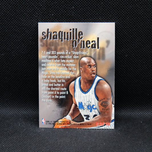 1996 Shaquille O'Neal Fleer Metal Steel Slammin #8