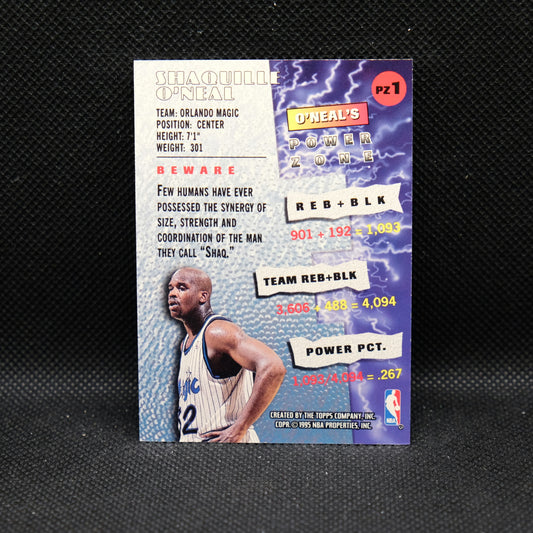 1995-96 Shaquille O'Neal Topps Stadium Club Power Zone PZ1
