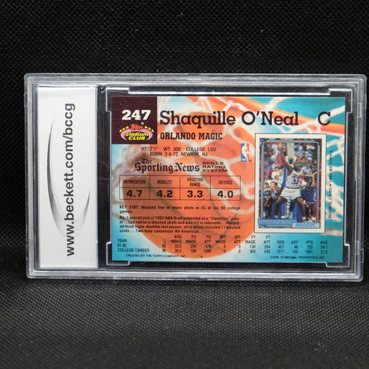1992-93 Shaquille O'Neal Topps Stadium Club #247 BCCG 10 Rookie