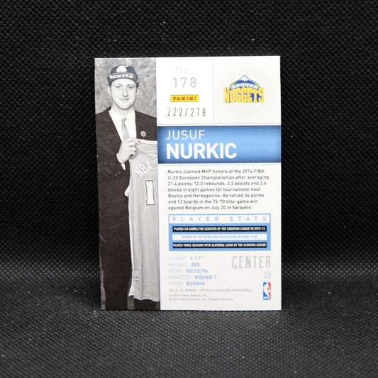 2014-15 Jusuf Nurkic Totally Certified #178 Red Rookie Card /279