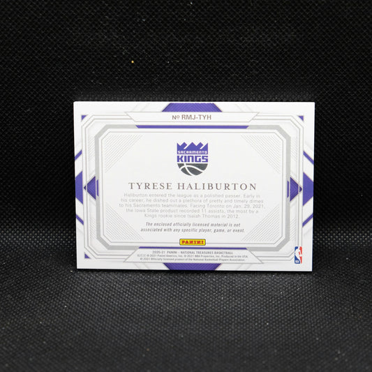 2020-21 Tyrese Haliburton Noir Rookie Jumbo Materials RMJ-TYH /99
