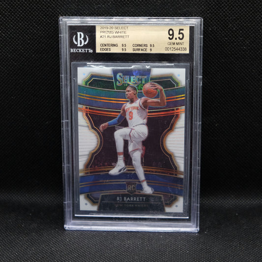 2019-20 RJ Barrett Select #21 White Prizm Rookie Card BGS 9.5 GEM MINT
