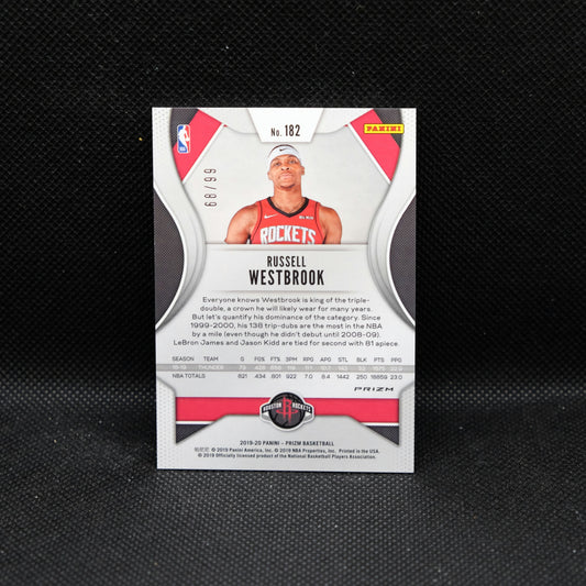 2019-20 Russell Westbrook Prizm #182 Green Cracked Ice Prizm /99