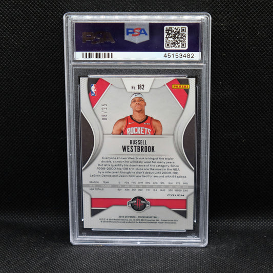 2019-20 Russell Westbrook Prizm #182 Green Pulsar Prizm PSA 9 MINT