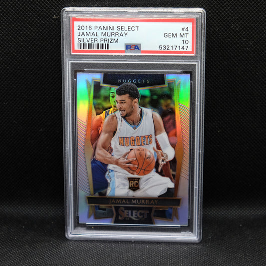 2016-17 Jamal Murray Select #4 Silver Prizm Rookie Card PSA 10 GEM MT