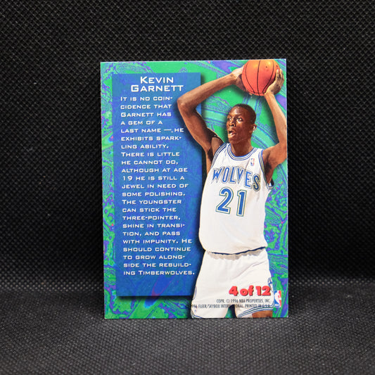 1995-96 Fleer Metal Tempered Steel Kevin Garnett #4 Rookie 4 of 12