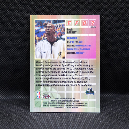 2001-02 Kevin Garnett Topp Chrome Fast & Furious FF07 Refractor