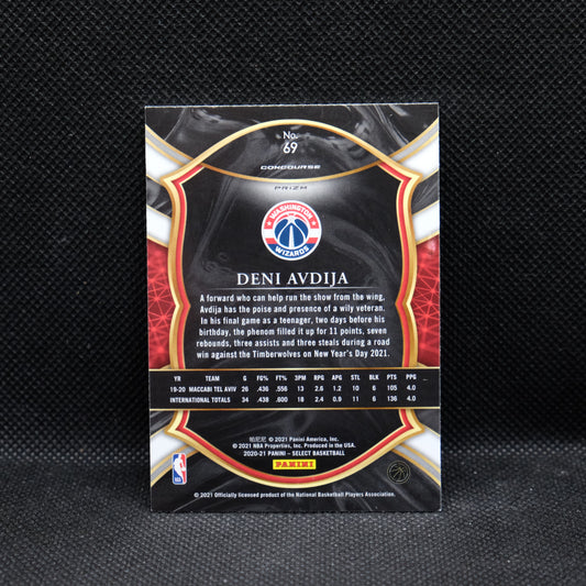 2020-21 Deni Avdija Select #69 Tri Colour Shimmer Prizm Rookie Card