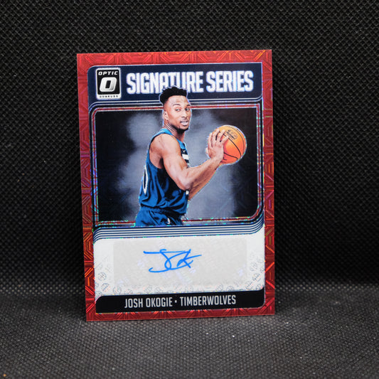 2018-19 Josh Okogie Donruss Optic Signature Series Rookie Auto Red Mojo Prizm