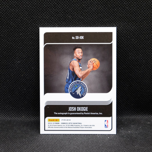 2018-19 Josh Okogie Donruss Optic Signature Series Rookie Auto Red Mojo Prizm