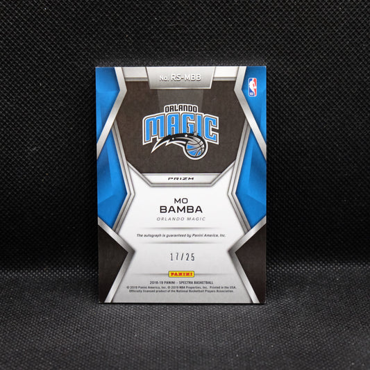 2018-19 Mo Bamba Spectra Rising Stars Signatures Rookie Auto Pink Fast Break /25