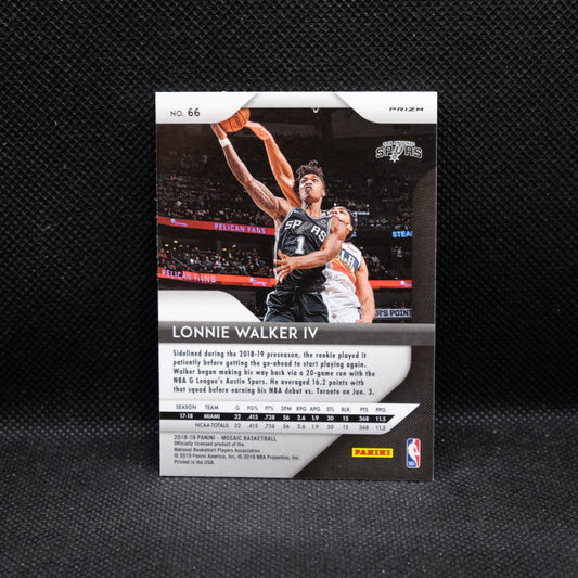 2018-19 Mosaic Lonnie Walker IV #66 Green Mosaic Prizm Rookie Card