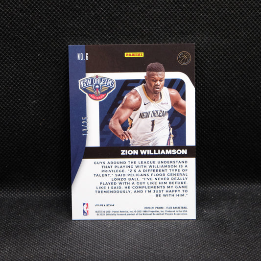 2020-21 Flux Zion Williamson Fluid Red Shimmer Prizm /25
