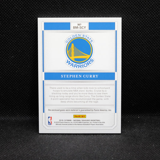 2018-19 Stephen Curry National Treasures Biography Materials BM-SCY /99