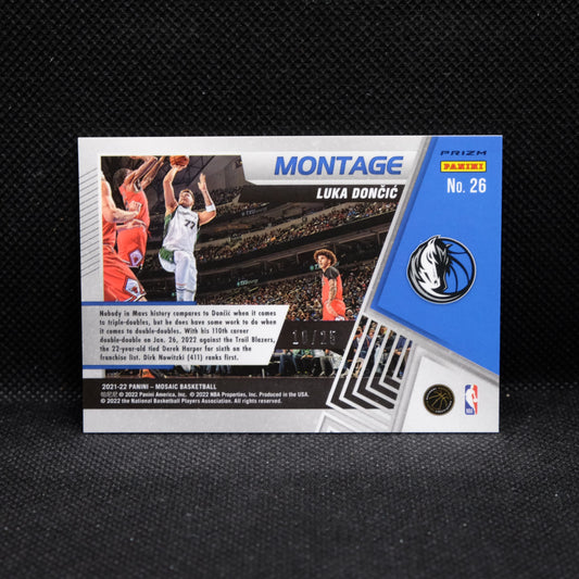 2021-22 Mosaic Luka Doncic #26 Montage White Mosaic Prizm /25