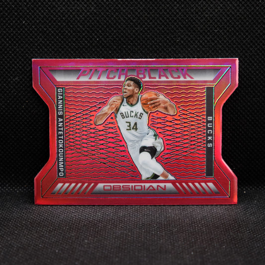 2020-21 Giannis Antetokounmpo Obsidian #26 Pitch Black Red Flood