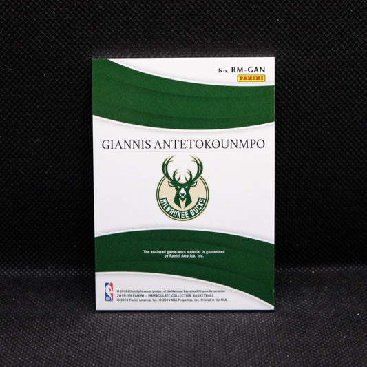 2018-19 Giannis Antetokounmpo Immaculate RM-GAN Remarkable Materials /49