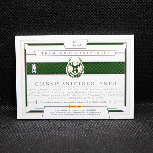 2018-19 Giannis Antetokounmpo National Treasures Tremendous Treasures /99