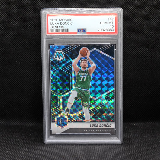 2020-21 Mosaic Luka Doncic #47 Genesis Prizm PSA 10 GEM MINT