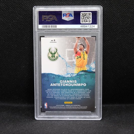 2019-20 Giannis Antetokounmpo Donruss Optic Splash Red Wave PSA 9