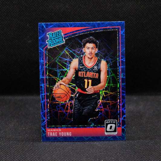 2018-19 Trae Young Donruss Optic Rated Rookie #198 Blue Velocity Prizm