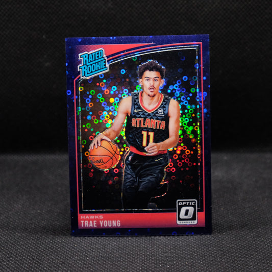 2018-19 Trae Young Donruss Optic Rated Rookie #198 Purple Fast Break /95